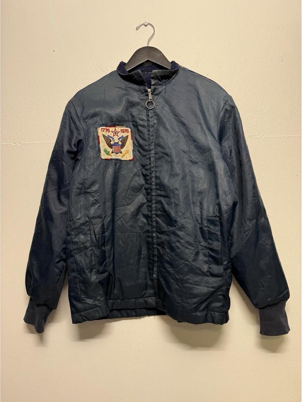 1776-1976 Nylon Shell Lined Bicentennial Jacket MIT Zipper Thrashed Size M
